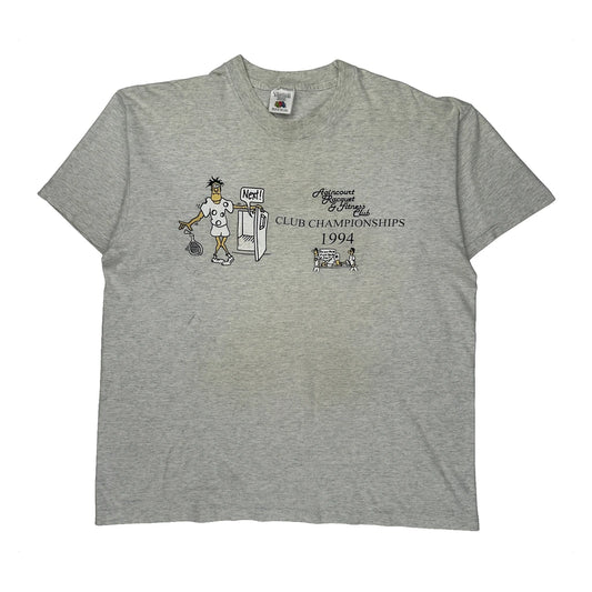 Agincourt Racquet &amp; Fitness Club Championships 1994 Fruit Of The Loom Single Stitch T-Shirt - XL Grey Cotton