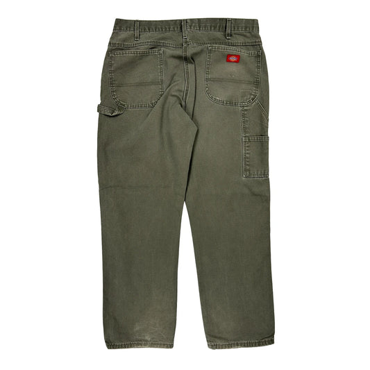 Dickies Carpenter Trousers - 36W 30L Grey Cotton