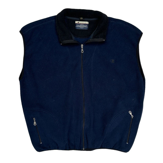 Vintage Champion Gilet - 2XL Navy Polyester