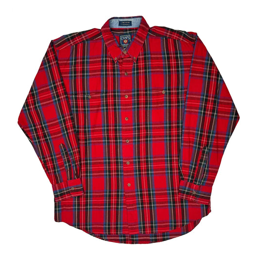Chaps Ralph Lauren Checked Flannel Shirt - Large Red Cotton