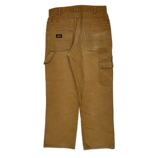 Dickies Double Knee Cargo Trousers - 32W 29L Khaki Cotton