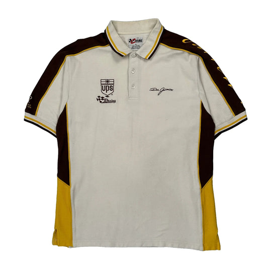 Vintage Ups Racing Chase Authentics Nascar Polo Shirt - Medium White Cotton Blend