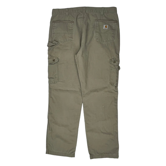 Carhartt Cargo Trousers - 40W 34L Khaki Cotton