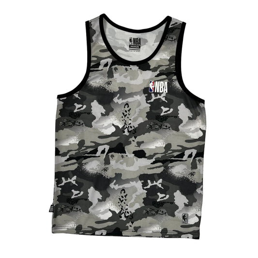Vintage Nba Camo Jersey - Medium Gray Polyester
