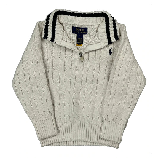 Age 3 Polo By Ralph Lauren 1/4 Zip - XS Cream Cotton