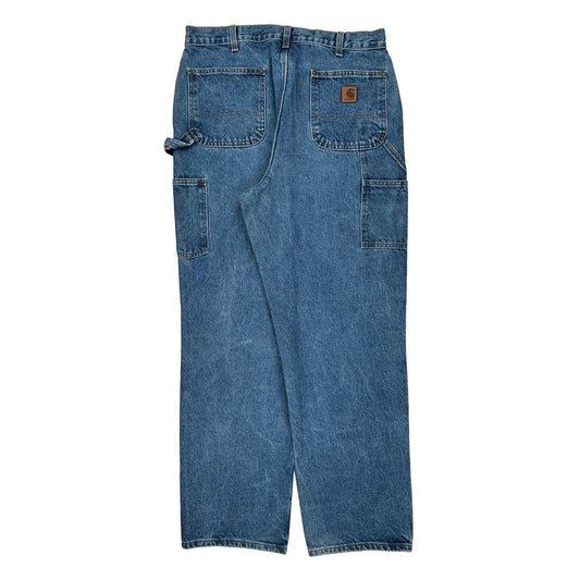 Carhartt Double Knee Carpenter Jeans - 34W 34L Blue Cotton