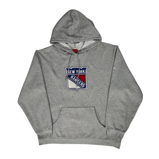 New York Rangers Reebok Hoodie - XL Grey Cotton Blend