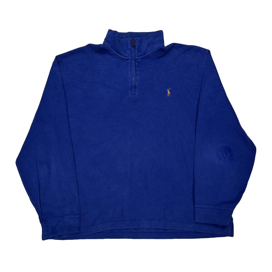 Polo By Ralph Lauren 1/4 Zip - XL Blue Cotton