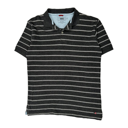 Wrangler Striped Polo Shirt - Medium Black Cotton