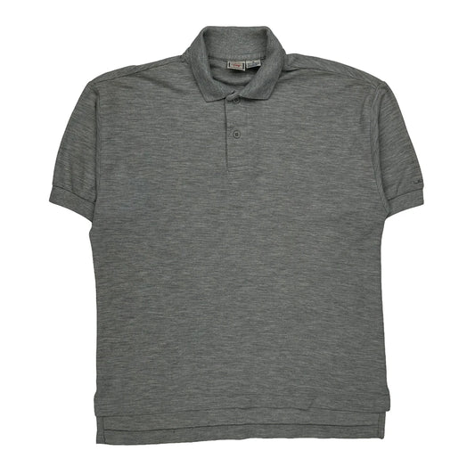 Vintage Levis Polo Shirt - Small Grey Polyester Blend