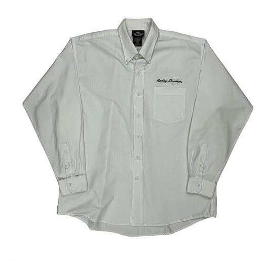 Harley Davidson Shirt - XL White Cotton Blend