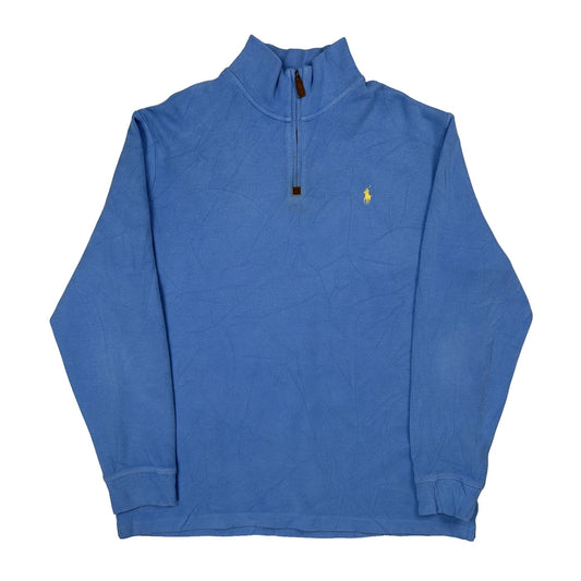 Vintage Polo By Ralph Lauren 1/4 Zip - XL Blue Cotton