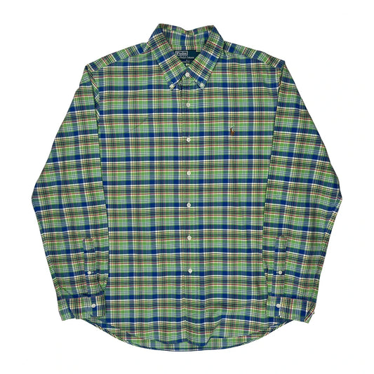 Vintage Polo By Ralph Lauren Checked Shirt - XL Green Cotton