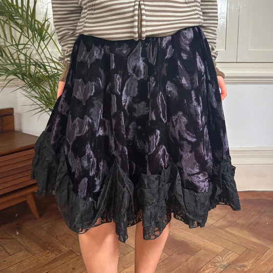 Vintage black Unbranded Midi Skirt - womens 29" waist