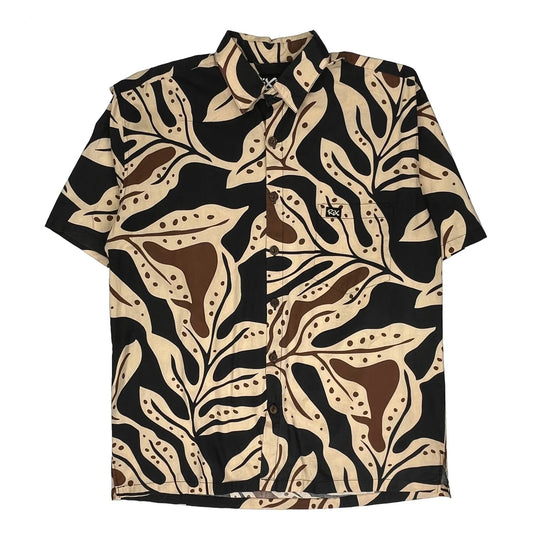 Vintage Rix Floral Hawaiian Shirt - Large Black Cotton