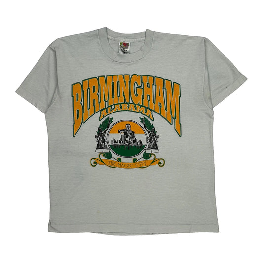 Birmingham Alabama Fruit Of The Loom Graphic T-Shirt - Large Grey Cotton Blend