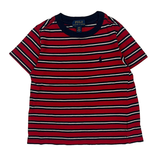 Age 2-3 Polo By Ralph Lauren Striped T-Shirt - 2XS Red Cotton