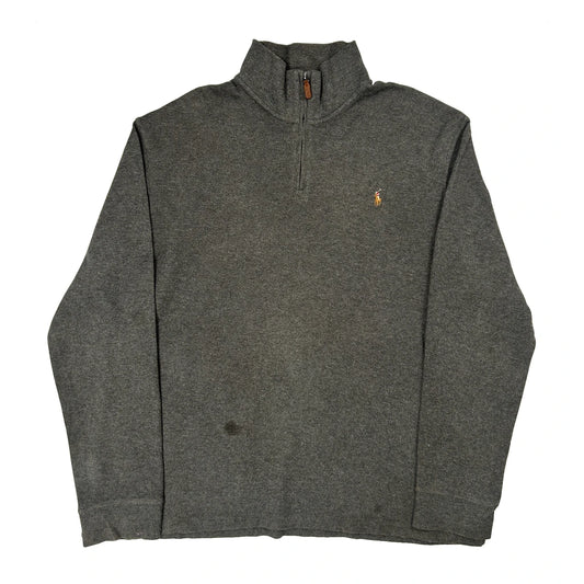 Polo By Ralph Lauren 1/4 Zip - 2XL Gray Cotton