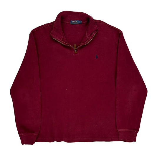Polo By Ralph Lauren 1/4 Zip - XL Red Cotton