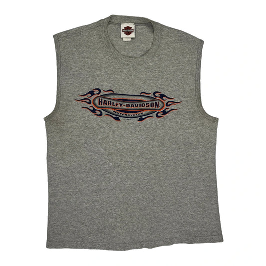 Las Vegas Harley Davidson Graphic Vest - Large Grey Cotton