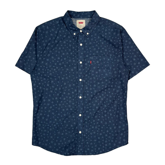 Levis Short Sleeve Shirt - Medium Blue Cotton