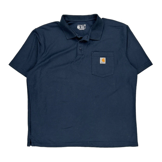 Carhartt Polo Shirt - XL Navy Polyester Blend