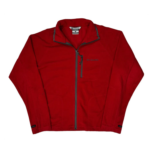 Columbia Fleece Jacket - Large Red Polyester