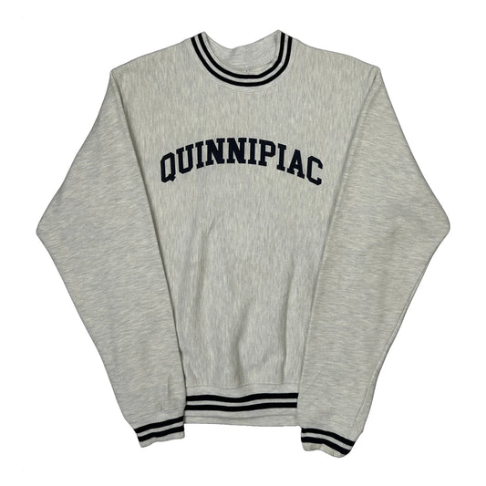 Reverse Weave Champion Quinnipiac Sweatshirt - Small Grey Cotton Blend