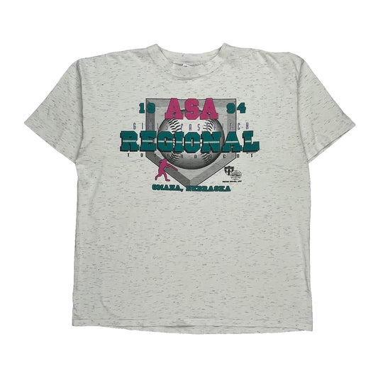 Asa Regional Tournament H.L.Miller Single Stitch T-Shirt - XL White Cotton