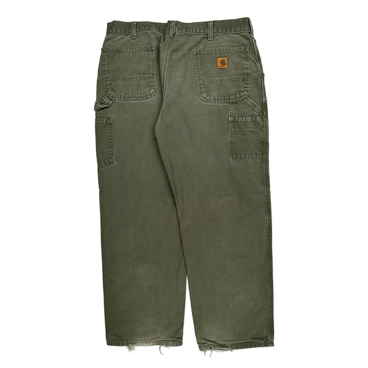 Carhartt Carpenter Trousers - 36W 30L Green Cotton
