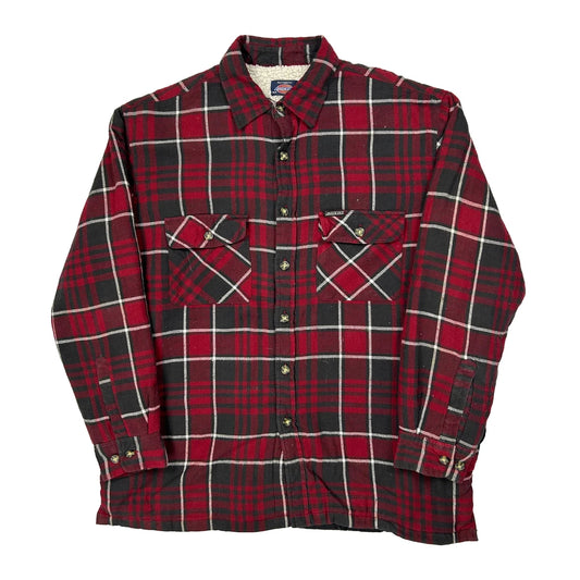Dickies Checked Jacket - Large Red Cotton
