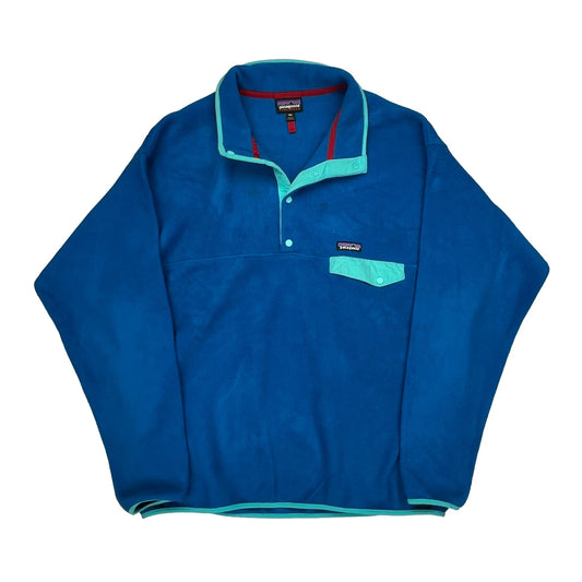 Synchilla Patagonia Collared Fleece - 2XL Blue Polyester