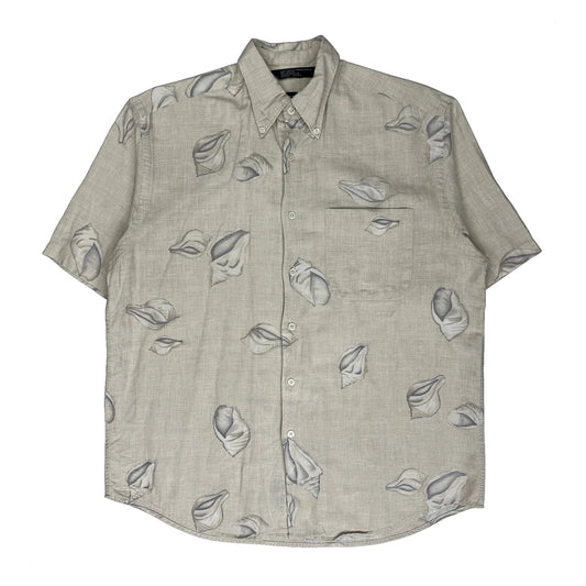 Nautica Patterned Shirt - Medium Beige Cotton