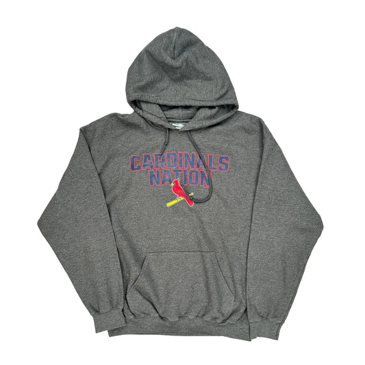 Cardinals Nation Mlb Hoodie - Large Gray Cotton Blend