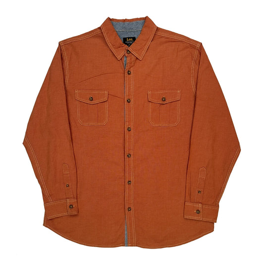 Vintage Lee Shirt - XL Orange Cotton