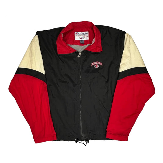 Vintage Champion Windbreaker - Large Red Nylon