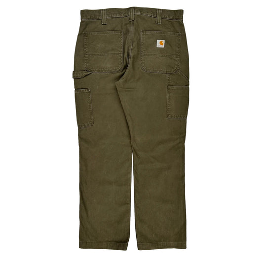 Carhartt Carpenter Trousers - 34W 29L Khaki Cotton
