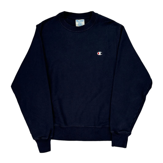 Reverse Weave Champion Sweatshirt - Small Navy Cotton