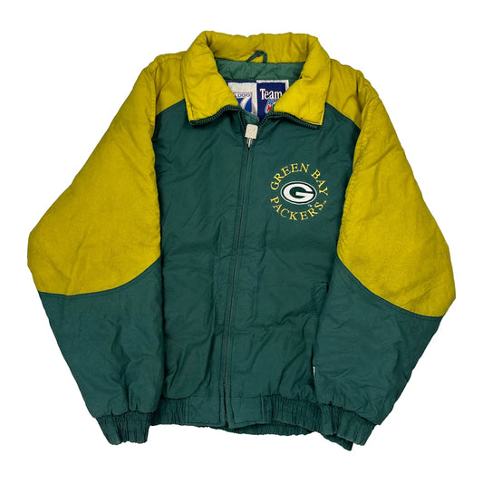 Green Bay Packers Logo Athletics Football Puffer - Large Green Polyester