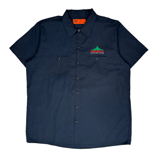 Dickies Short Sleeve Shirt - XL Navy Polyester Blend