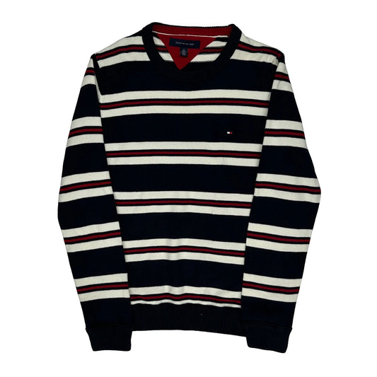 Tommy Hilfiger Striped Jumper - Medium Navy Cotton