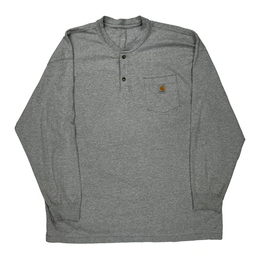 Carhartt Long Sleeve T-Shirt - 2XL Grey Cotton