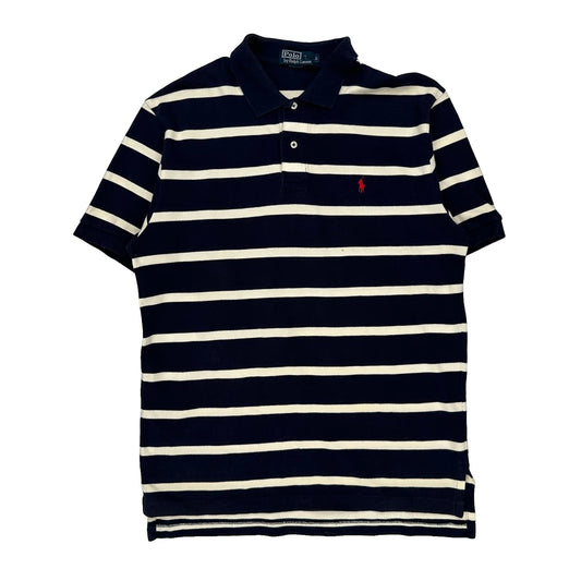 Polo By Ralph Lauren Striped Polo Shirt - Large Navy Cotton