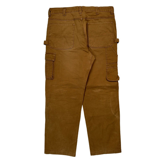Aeropostale Double Knee Carpenter Trousers - 36W 31L Brown Cotton