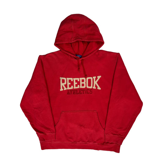 Vintage Reebok Spellout Hoodie - XL Red Cotton