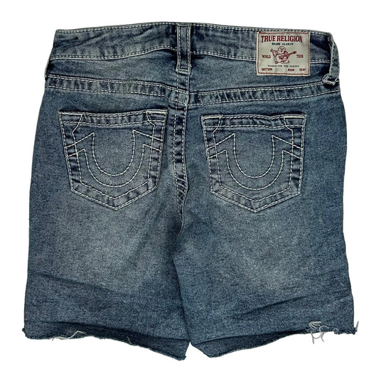 True Religion Denim Shorts - 28W UK 8 Light Wash Denim