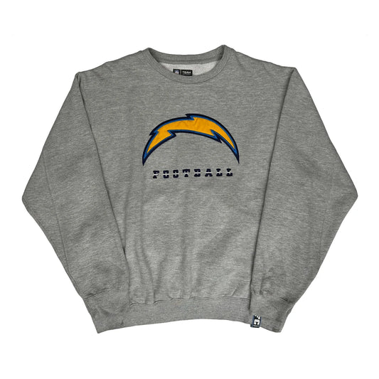Los Angeles Chargers N.F.L. Team Apparel Graphic Sweatshirt - Medium Grey Cotton Blend