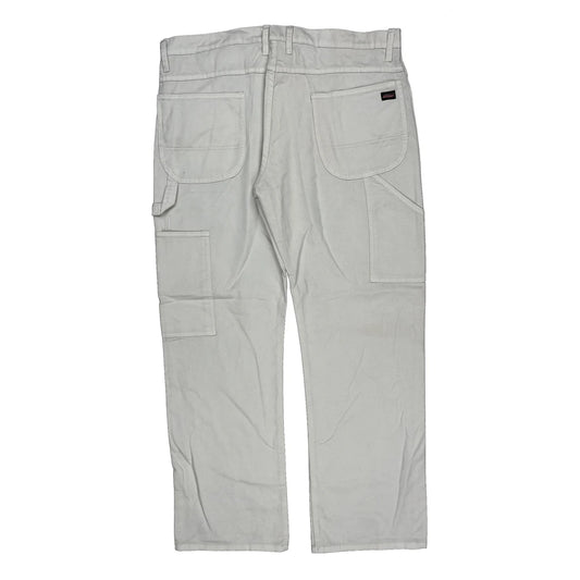 Dickies Carpenter Trousers - 40W 31L White Cotton