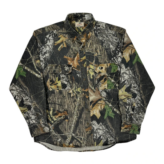Mossy Oak Camo Shirt - Large Camo Cotton Blend