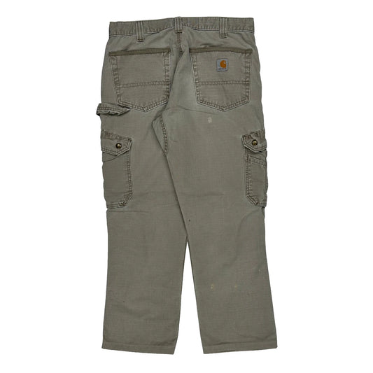 Carhartt Double Knee Cargo Trousers - 34W 28L Grey Cotton